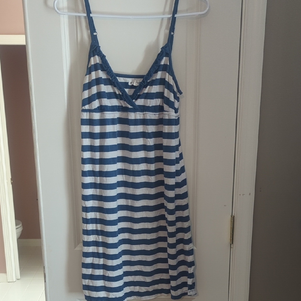 Aeropostale Navy and White Striped Sundress/beach Cover-up
